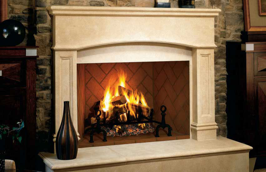 burning wood in fireplace