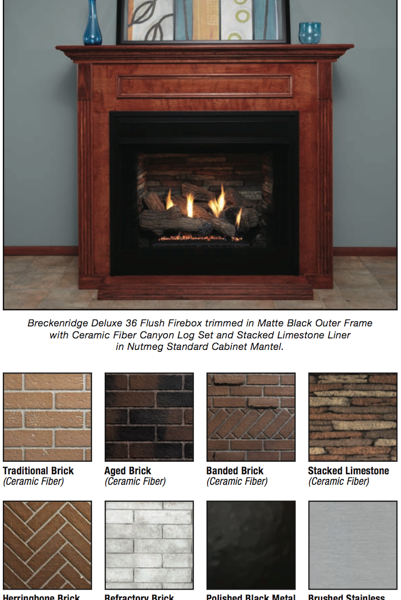 Deluxe 36 Vent-Free Firebox - Flush Face Refractory Liner